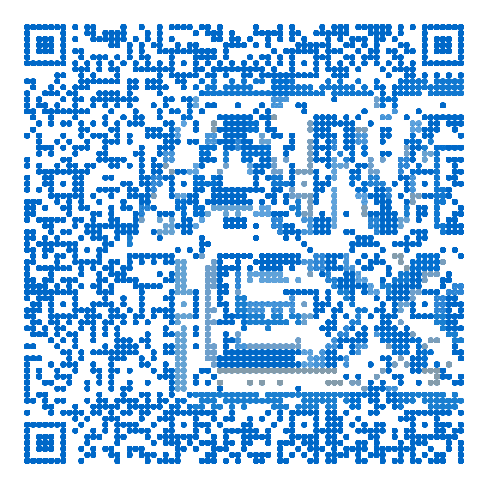 QR code with the americanexpress.com logo built into the pattern, made with MosaicQR