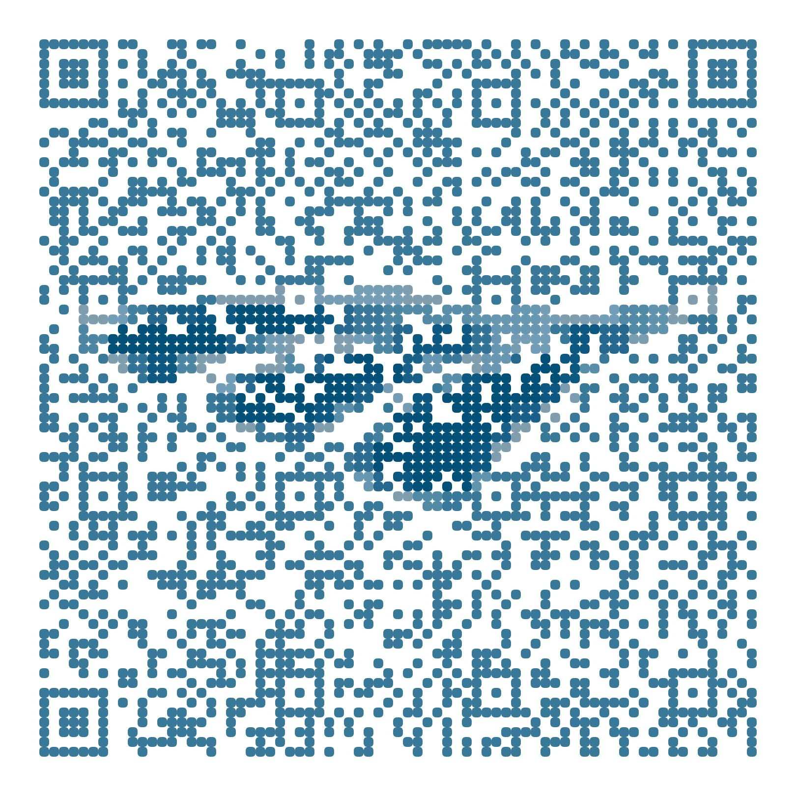 QR code with the amtrak.com logo built into the pattern, made with MosaicQR