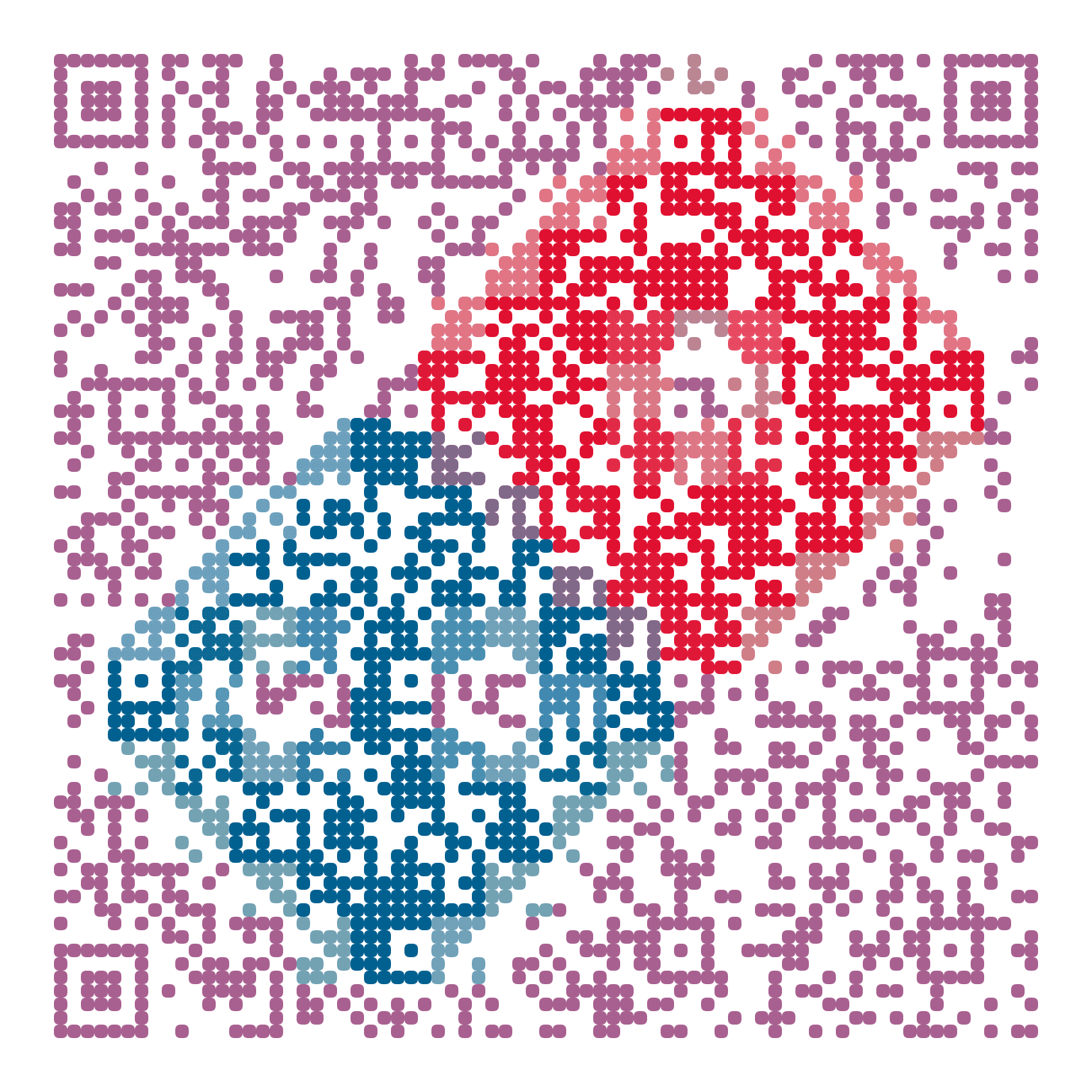 QR code with the dominos.com logo built into the pattern, made with MosaicQR