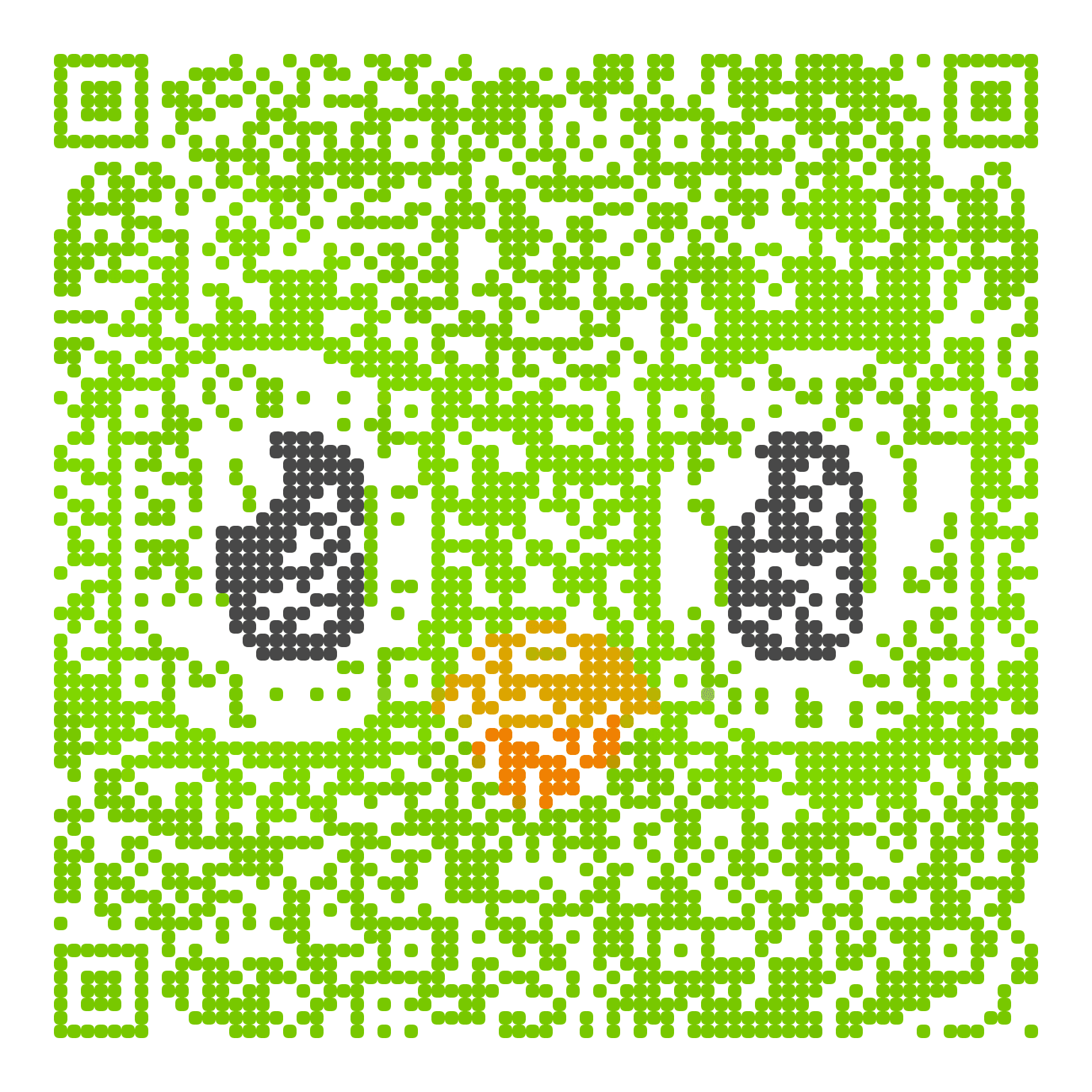 QR code with the duolingo.com logo built into the pattern, made with MosaicQR