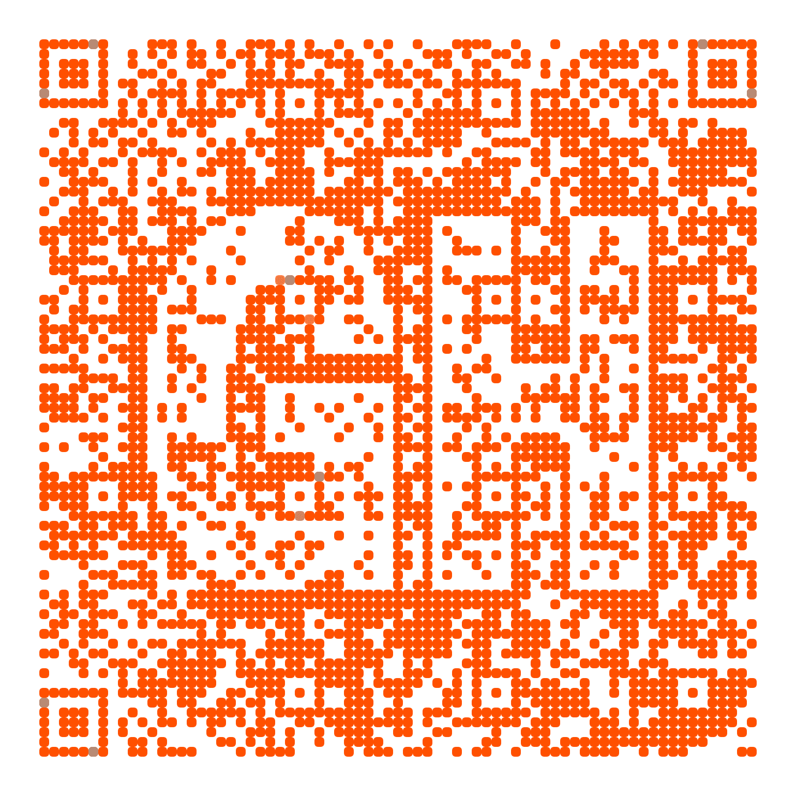 QR code with the grubhub.com logo built into the pattern, made with MosaicQR