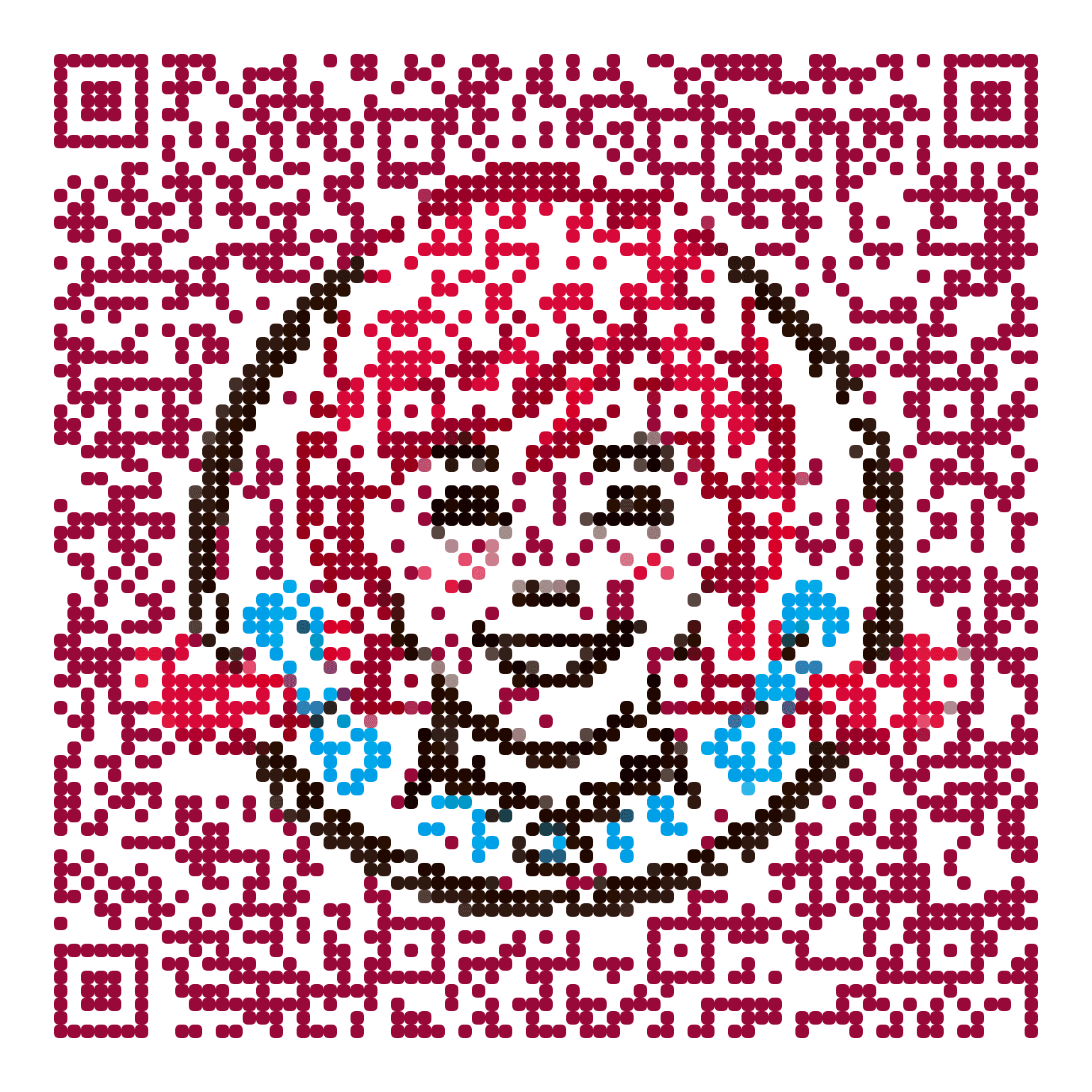 QR code with the wendys.com logo built into the pattern, made with MosaicQR
